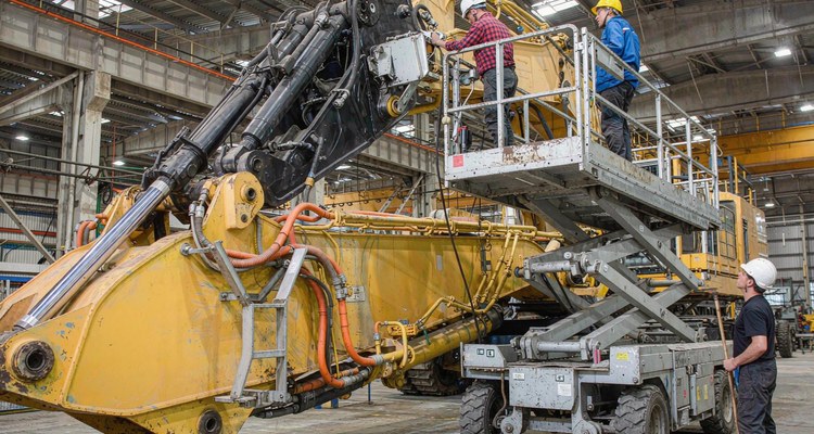 Mobile work platform for construction and mining machinery repair in the field