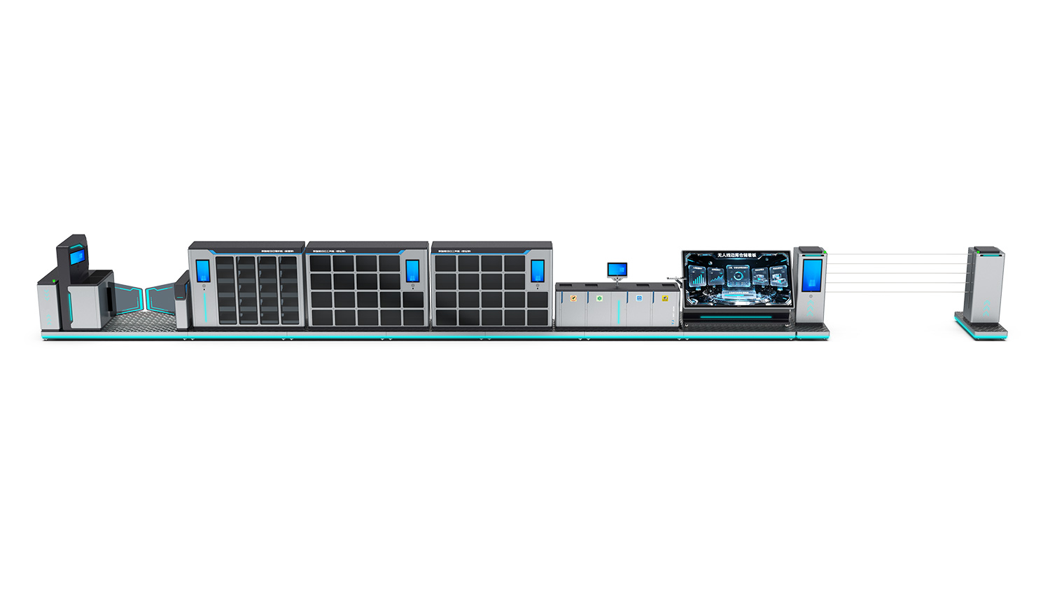 UPARK mobile work platform front layout with storage & digital kanban