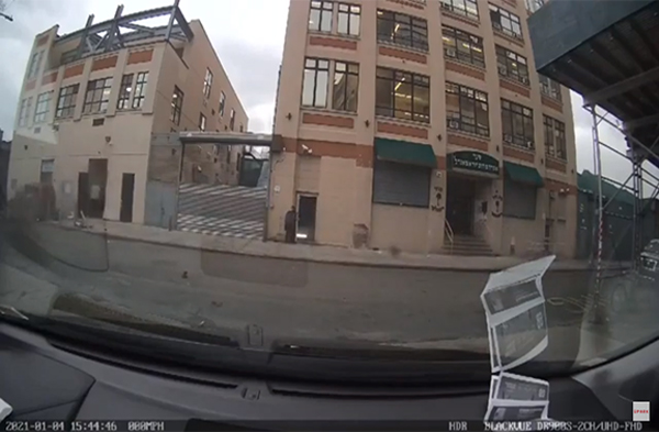 An SUV lost control and smashed into a building