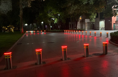 Why should automatic bollards be fitted with LED strips?