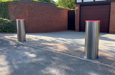 Automatic electric telescopic bollards for home entrance ~ rising and lowering with LED lights